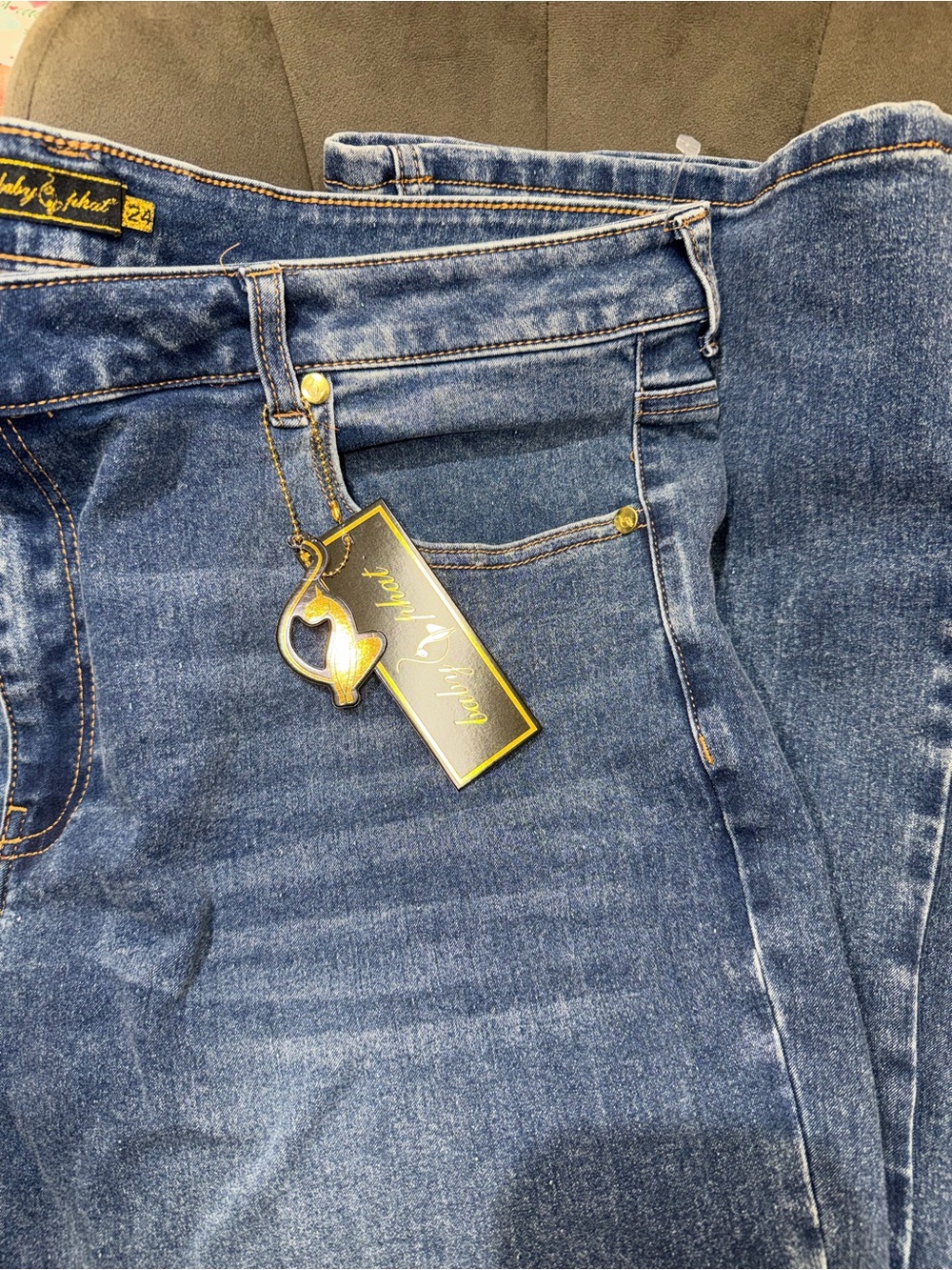 Baby Phat Dark Blue Skinny Jeans with Gold Tag